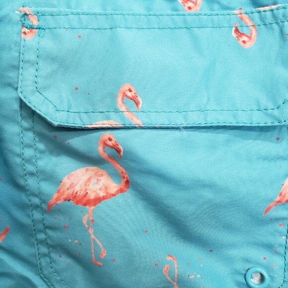 Molokai Surf Co. Mens Swim Trunks Pink Flamingo NWT Size XL Whimsy Fun Beach Mes - Picture 5 of 7